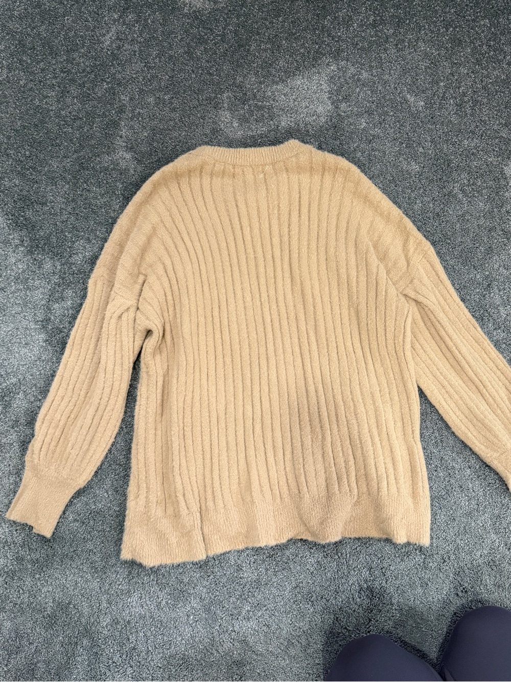 aerie Ribbed Crewneck Sweater in Camel Beige - Picture 4 of 4
